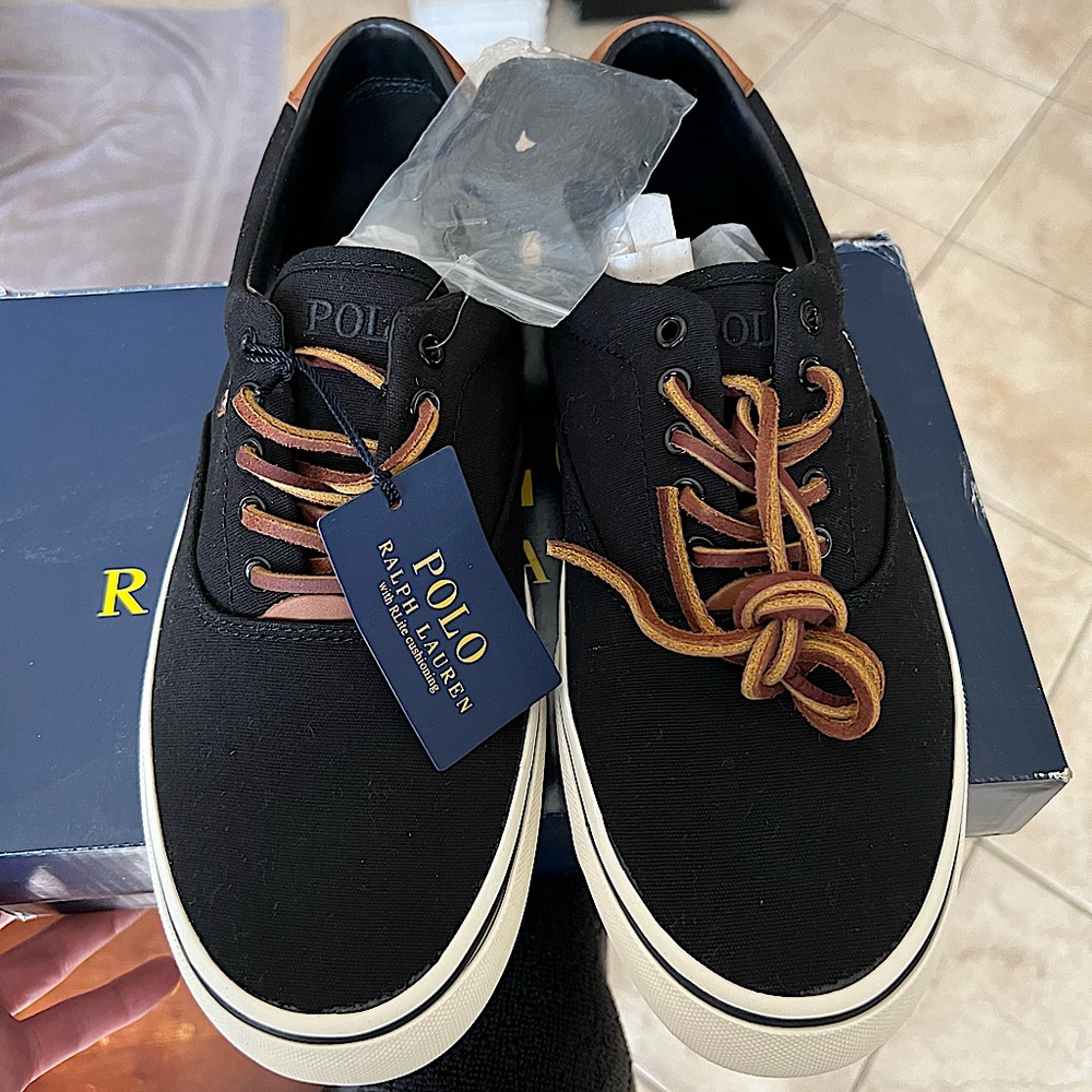 Black Polo canvas shoes , size 9 . NWT